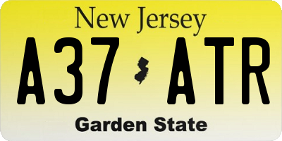 NJ license plate A37ATR