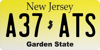 NJ license plate A37ATS