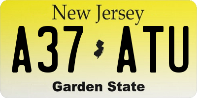 NJ license plate A37ATU