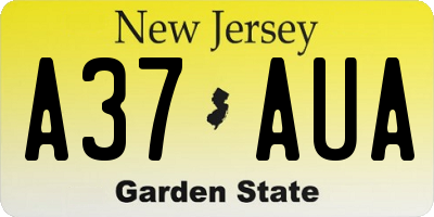 NJ license plate A37AUA