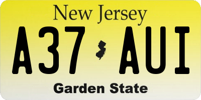 NJ license plate A37AUI