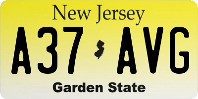 NJ license plate A37AVG