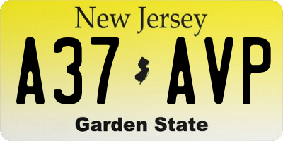 NJ license plate A37AVP