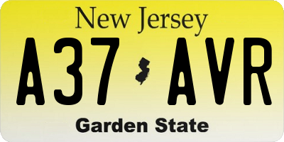 NJ license plate A37AVR