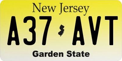 NJ license plate A37AVT