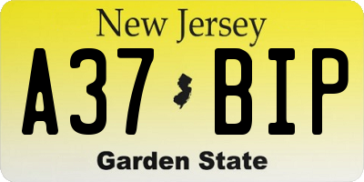NJ license plate A37BIP