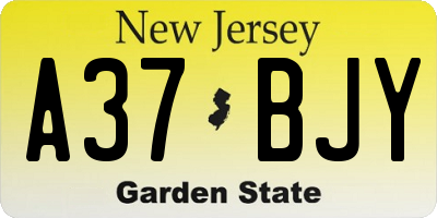 NJ license plate A37BJY