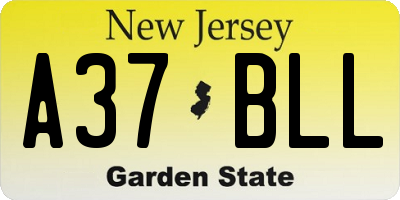 NJ license plate A37BLL