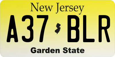 NJ license plate A37BLR