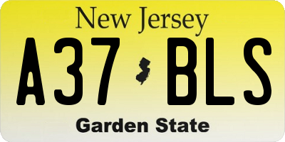 NJ license plate A37BLS