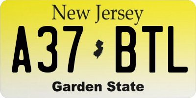NJ license plate A37BTL