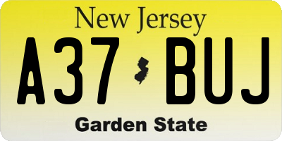 NJ license plate A37BUJ