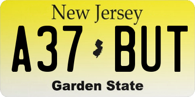 NJ license plate A37BUT