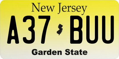 NJ license plate A37BUU
