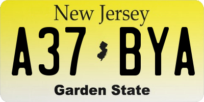 NJ license plate A37BYA