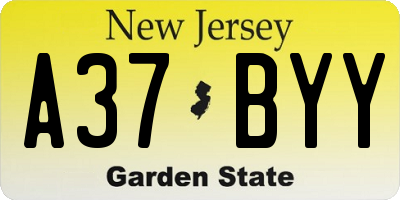NJ license plate A37BYY