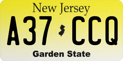 NJ license plate A37CCQ