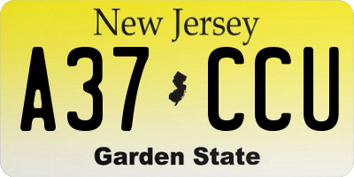 NJ license plate A37CCU
