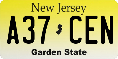 NJ license plate A37CEN
