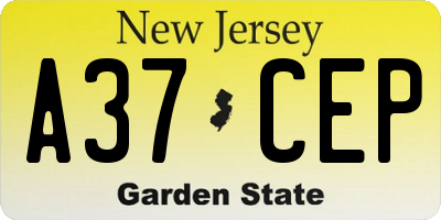 NJ license plate A37CEP