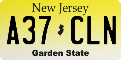 NJ license plate A37CLN