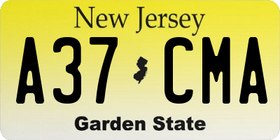 NJ license plate A37CMA