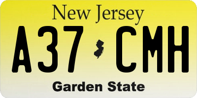 NJ license plate A37CMH