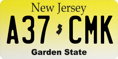 NJ license plate A37CMK