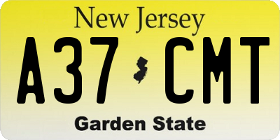 NJ license plate A37CMT