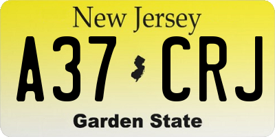 NJ license plate A37CRJ