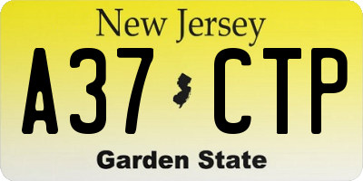 NJ license plate A37CTP