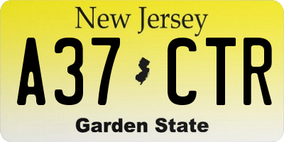 NJ license plate A37CTR