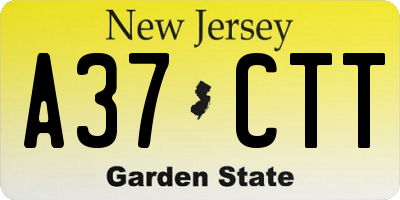 NJ license plate A37CTT