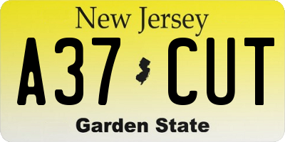 NJ license plate A37CUT