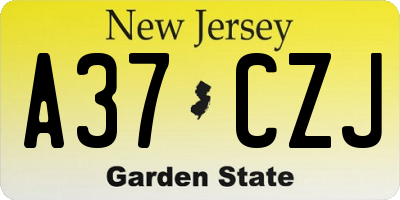 NJ license plate A37CZJ