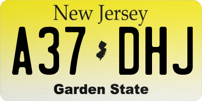 NJ license plate A37DHJ