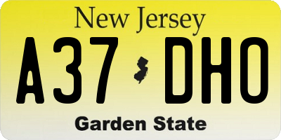 NJ license plate A37DHO