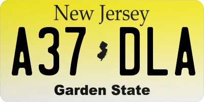 NJ license plate A37DLA
