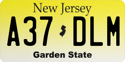 NJ license plate A37DLM