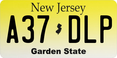 NJ license plate A37DLP