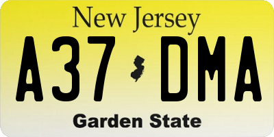NJ license plate A37DMA