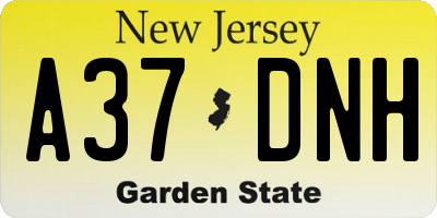 NJ license plate A37DNH