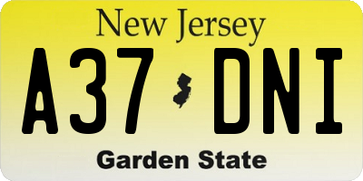 NJ license plate A37DNI