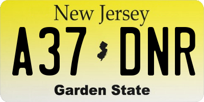 NJ license plate A37DNR