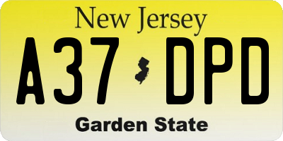 NJ license plate A37DPD