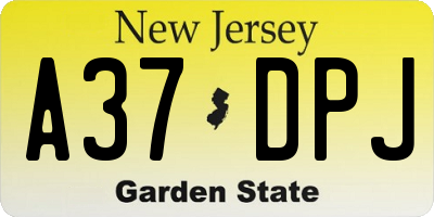 NJ license plate A37DPJ
