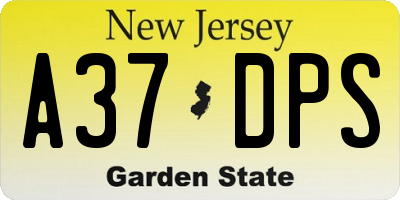 NJ license plate A37DPS