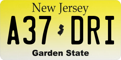 NJ license plate A37DRI