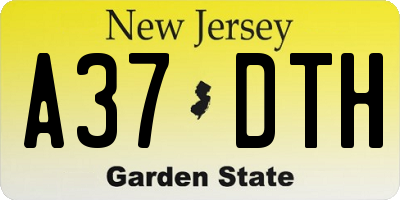 NJ license plate A37DTH