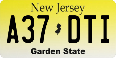 NJ license plate A37DTI